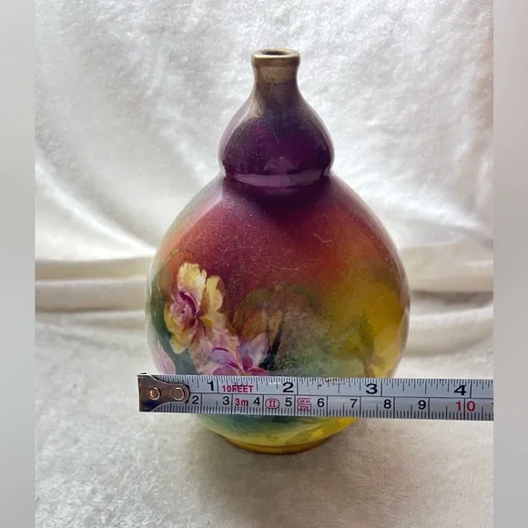 Antique Royal Bonn Hand Painted 5.5”Multi Color Flowers VaseGermany RARE!